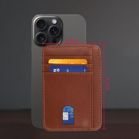Slim Wallet for Men, Credit Card Holder Wallet RFID Blocking Front Pocket Leather Wallets for Men Women Gift Box，front pocket wallet (black) in Saudi Arabia
