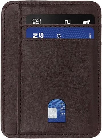 Slim Wallet for Men, Credit Card Holder Wallet RFID Blocking Front Pocket Leather Wallets for Men Women Gift Box，front pocket wallet (black) in Saudi Arabia