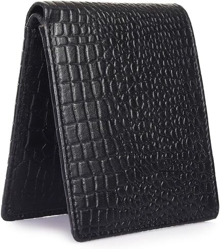 ROSS BROWN Crocodile Leather Wallet for Men | RFID Blocking | Bifold, Extra Capacity with 1 ID Windows | Ultra Strong Stitching | Slim Billfold with 6 Card Slots | Gift for Him in Saudi Arabia