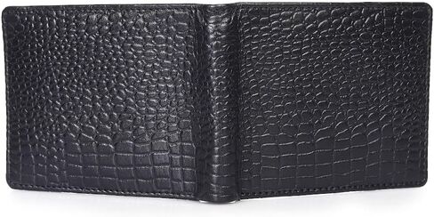 ROSS BROWN Crocodile Leather Wallet for Men | RFID Blocking | Bifold, Extra Capacity with 1 ID Windows | Ultra Strong Stitching | Slim Billfold with 6 Card Slots | Gift for Him in Saudi Arabia