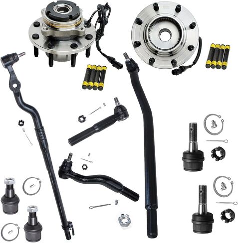 Detroit AXLE-طقم محامل الحامل في العجلات الأمامية 4WD لعام 1999-2004 Ford F-250 F-350 Super Duty ، 2000-2002 رحلة ، 2 محامل محمل العجلات 4 مفاصل الكرة العلوية والسفلية 4 قضبان التعادل الخارجية الداخلية 2001 بديل in Saudi Arabia