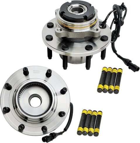 Detroit AXLE-طقم محامل الحامل في العجلات الأمامية 4WD لعام 1999-2004 Ford F-250 F-350 Super Duty ، 2000-2002 رحلة ، 2 محامل محمل العجلات 4 مفاصل الكرة العلوية والسفلية 4 قضبان التعادل الخارجية الداخلية 2001 بديل in Saudi Arabia