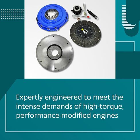 eft Stage 2 Clutch Kit & HD Flywheel for 1991-1992 Jeep Cherokee و Comanche و Wrangler 4.0L - مادة الاحتكاك المكرببة لتحسين الأداء والمتانة - مع ضمان العلامة التجارية لمدة 12 شهرًا in Saudi Arabia
