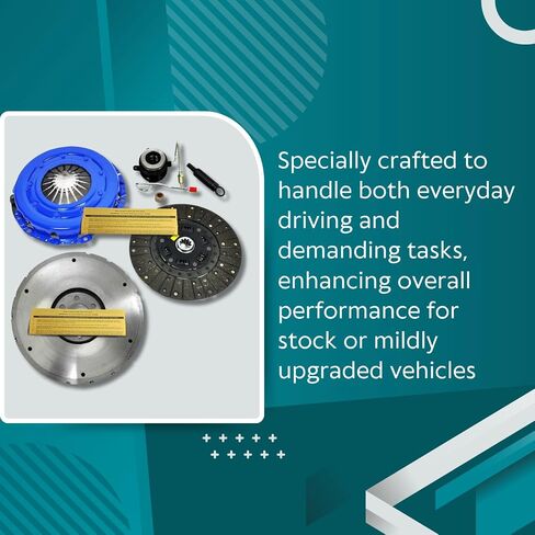 eft Stage 2 Clutch Kit & HD Flywheel for 1991-1992 Jeep Cherokee و Comanche و Wrangler 4.0L - مادة الاحتكاك المكرببة لتحسين الأداء والمتانة - مع ضمان العلامة التجارية لمدة 12 شهرًا in Saudi Arabia
