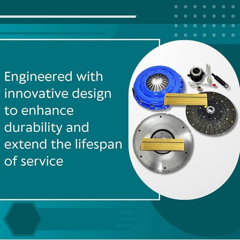 eft Stage 2 Clutch Kit & HD Flywheel for 1991-1992 Jeep Cherokee و Comanche و Wrangler 4.0L - مادة الاحتكاك المكرببة لتحسين الأداء والمتانة - مع ضمان العلامة التجارية لمدة 12 شهرًا in Saudi Arabia