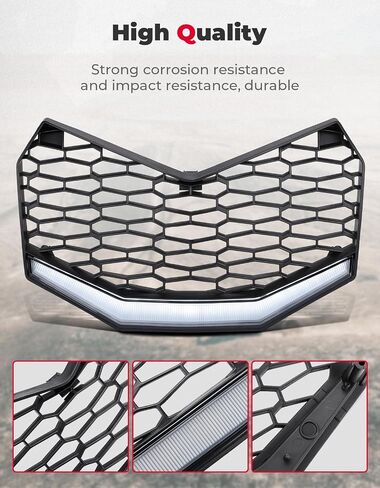KEMIMOTO X3 Front Bumper Mesh Grill, Front Grille Updated with LED Light Bar Compatible with Can-Am Maverick X3 Max X RS DS MR RC Turbo RR R 2017 2018 2019 2020 2021 2022 2023 2024 Accessories in Saudi Arabia