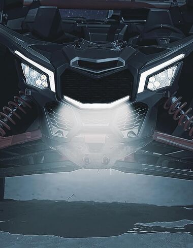 KEMIMOTO X3 Front Bumper Mesh Grill, Front Grille Updated with LED Light Bar Compatible with Can-Am Maverick X3 Max X RS DS MR RC Turbo RR R 2017 2018 2019 2020 2021 2022 2023 2024 Accessories in Saudi Arabia
