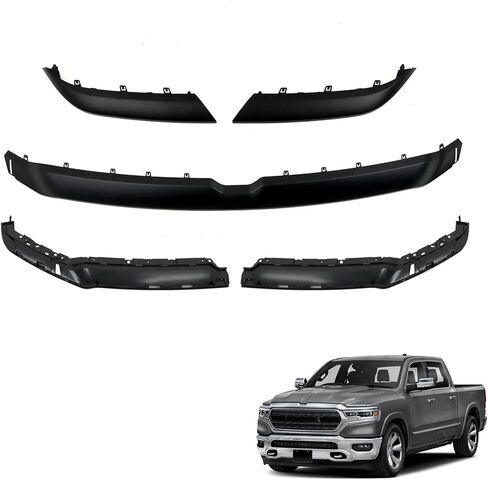 munirater Front Upper Bumper Grille Trim Molding Matt Black Plastic Replacement for 2019-2022 RAM 1500 in Saudi Arabia