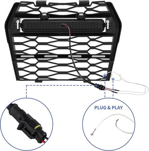 SAUTVS Front Mesh Grille with LED Light for Kawasaki Teryx KRX 1000 20-25, Front Bumper Mesh Grill with Adjustable LED Light Bar for Kawasaki Teryx KRX KRX4 1000 2020-2025 Accessories (1PC) in Saudi Arabia