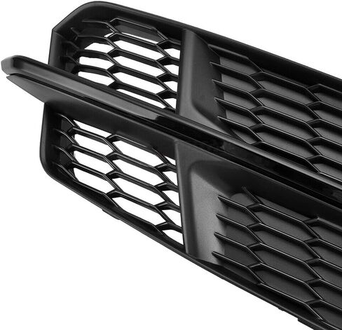 أفضل بونه زوج جديد من ضوء الضباب يغطي الأمامي المصد ، شواء Honeycomb Grill Black متوافق مع Audi S6 A6 S-Line 2017 2018 يحل محل 4G0 807 647 B /4G0 807 648 B. in Saudi Arabia