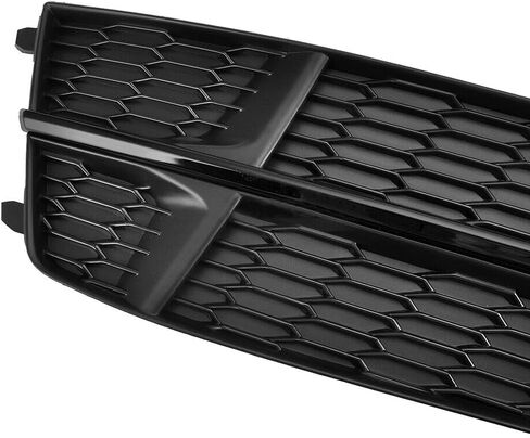 أفضل بونه زوج جديد من ضوء الضباب يغطي الأمامي المصد ، شواء Honeycomb Grill Black متوافق مع Audi S6 A6 S-Line 2017 2018 يحل محل 4G0 807 647 B /4G0 807 648 B. in Saudi Arabia