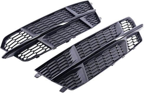 أفضل بونه زوج جديد من ضوء الضباب يغطي الأمامي المصد ، شواء Honeycomb Grill Black متوافق مع Audi S6 A6 S-Line 2017 2018 يحل محل 4G0 807 647 B /4G0 807 648 B. in Saudi Arabia