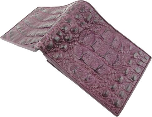 التمساح الأصلي Caiman التمساح الكبير قرن البشرة الجلد الناعمة محفظة Bifold ([A7] - 7 فتحات بطاقة + 2 Windows + 2 مقصورات للفواتير ، تان براون) in Saudi Arabia