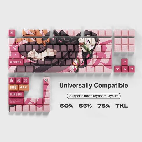 أغطية مفاتيح Team Liquid Demon Slayer Kimetsu No Yaiba Inosuke PBT Dye Sublimation Keycaps للوحة مفاتيح الألعاب الميكانيكية، ومفاتيح Cherry MX، طباعة جانبية مخصصة، دعم ANSI ISO، تصميم أمريكي - مرخص رسميًا in Kuwait