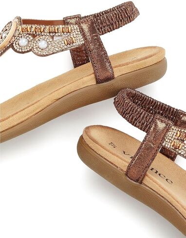 LASCANA Women's Embellished Detail Sandals Bronze 8 in Saudi Arabia