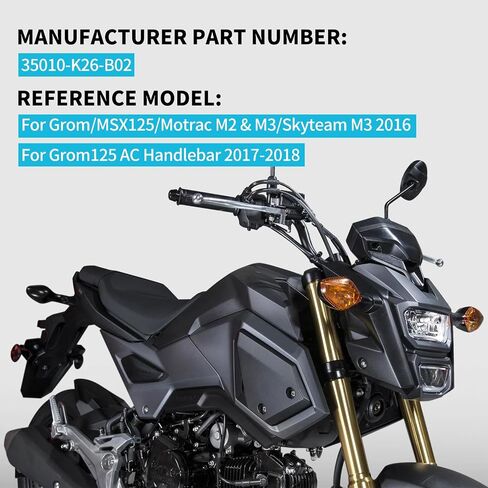 مفتاح مفتاح الإشعال ، قفل مفتاح غاز الوقود 35010-K26-B03 متوافق مع Honda Grom MSX125 M2 & M3 35010-K26-B02 in Saudi Arabia