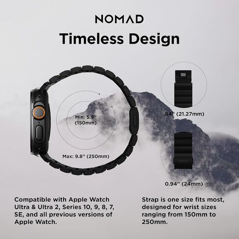 Titanium Apple Watch Band v2 45mm, Titanium Ultra Watch Band with Adjustable Links and Integrated Lugs, Band for Apple Watch Ultra, Compatible with Apple Watch Series 1-10, and SE in Saudi Arabia