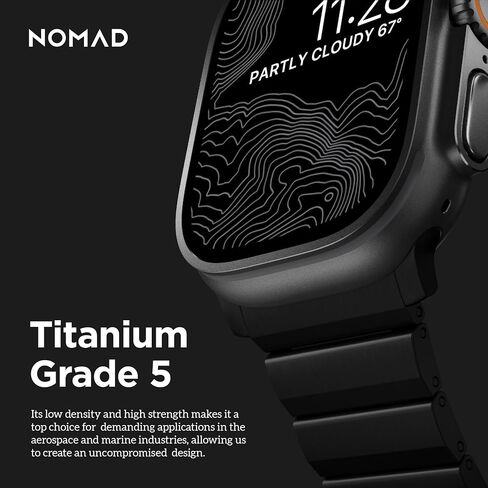 Titanium Apple Watch Band v2 45mm, Titanium Ultra Watch Band with Adjustable Links and Integrated Lugs, Band for Apple Watch Ultra, Compatible with Apple Watch Series 1-10, and SE in Saudi Arabia