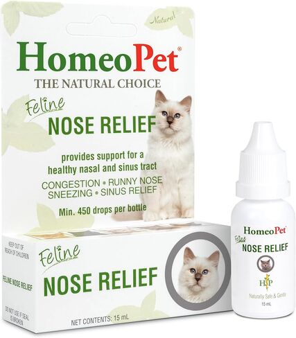 HomeoPet 2 Pack of Feline Nose Relief 15 Milliliters Each Homeopathic Remedy for Cats Congestion Runny Nose Sneezing and Sinus Infection in Saudi Arabia