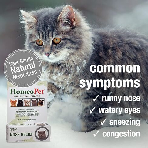 HomeoPet 2 Pack of Feline Nose Relief 15 Milliliters Each Homeopathic Remedy for Cats Congestion Runny Nose Sneezing and Sinus Infection in Saudi Arabia