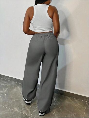 Floerns Women's Elastic Waist Drawstring Cargo Pants Loose Fit Hip Hop Trousers in Saudi Arabia
