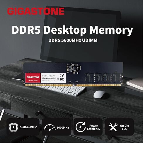 【ذاكرة الوصول العشوائي DDR5】 مجموعة GIGASTONE 128 جيجابايت (4 × 32 جيجابايت) DDR5 4800 ميجاهرتز PC5-38400 CL 40-40-40-77 1.1 فولت UDIMM 288 Pin غير مخزنة وغير ECC ترقية ذاكرة سطح المكتب للكمبيوتر الشخصي عالية الأداء in Saudi Arabia