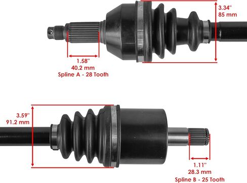 محور Caltric 2x الأمامي CV متوافق مع Honda Pioneer Pioneer 1000 SXS1000M3 2017-2021 / Pioneer 1000-5 SXS1000M5 2017-2021 اليسار / اليمين in Saudi Arabia