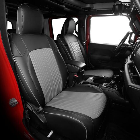 FREESOO for Jeep Gladiator Seat Covers 2020 2021 2022 2023 2024 Full Set, W/NO Rear Cup Holder, Custom Fit Gladiator JT 2020-2024, Waterproof Faux Leather Front & Rear Seat Cover Set in Saudi Arabia