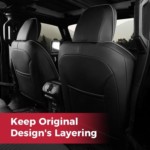 FREESOO for Jeep Gladiator Seat Covers 2020 2021 2022 2023 2024 Full Set, W/NO Rear Cup Holder, Custom Fit Gladiator JT 2020-2024, Waterproof Faux Leather Front & Rear Seat Cover Set in Saudi Arabia