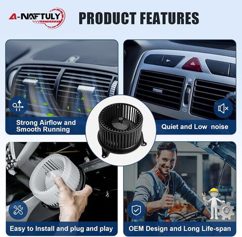 AC BLOWER MOTOR FANS FITS لعام 2005 2006 2007 فورد خمسمائة ، حرة ، V6 3.0L ، 05-07 MERCURY MONTEGO ، استبدال محرك سخان البلاستيك الأمامي HVAC 700177 ، 6F9Z18504A ، 5F9Z19805DA in Kuwait