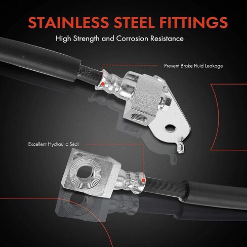 A-Premium Rear Passenger Brake Hydraulic Hose Compatible with Dodge and Chrysler Models - Challenger 2018-2021, Charger 2006-2019, Magnum 2005-2008, 300 2005-2009 - Replace# 4779354AI in Saudi Arabia