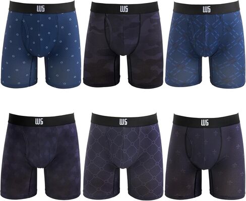 Warriors & Scholars Chafe Safe Pouch Mesh Boxer Briefs For Men Pack Of 6, Soft, Breathable, Moisture-Wicking Mens Underwear in Saudi Arabia