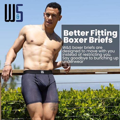 Warriors & Scholars Chafe Safe Pouch Mesh Boxer Briefs For Men Pack Of 6, Soft, Breathable, Moisture-Wicking Mens Underwear in Saudi Arabia