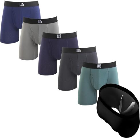 Warriors & Scholars Chafe Safe Pouch Mesh Boxer Briefs For Men Pack Of 6, Soft, Breathable, Moisture-Wicking Mens Underwear in Saudi Arabia