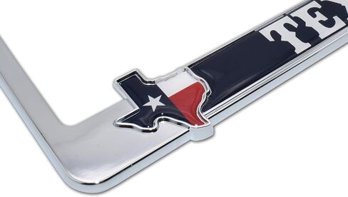 Elektroplate Lonestar State Texas Texan Texan Flag Crome All-Metal Size Size 3D Lucker Frame حامل علامة للسيارات/سيارات الدفع الرباعي/الشاحنات ملحق السيارات المقاومة للطقس in Kuwait