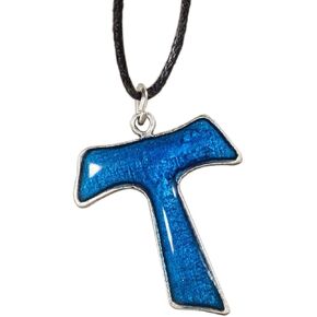 Silver Plated Pendant Blue Tau cross in Saudi Arabia