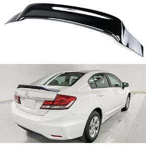 R Style High Kick Duckbill Gloss Black Trunk Lid Spoiler Wing Compatible with 2013-2015 Honda Civic 9th Gen 4 Door Sedan in Saudi Arabia