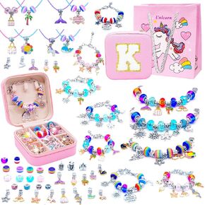 مجموعة Surehome Charm Bracelet Make For Girls 8-12 ، Art & Crafts for Ages 6-8 Kids Make Jewelry Make With Box Orial Perfect Perfect Perfections 7+ 9 10 11 year girls birthday stuff- in Kuwait