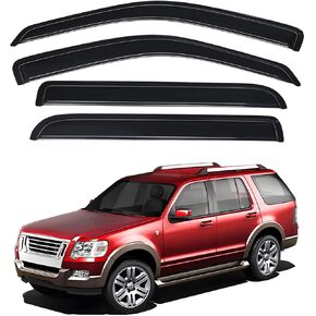 Lightronic Extra Durable Outside Mount Auto Vent Window Visor, Fits 2002-2010 Ford Explorer (4-Door) & Mercury Mountaineer, UV Protection Rain Guard, Original Wind Deflector, Dark Smoke, 4-Pcs in Saudi Arabia