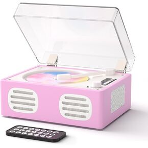 Portable Bluetooth CD Player with Speaker, Retro CD Player, LED Screen, USB Playback, AUX Input/Output, Rechargeable, Perfect for Home Decoration, Remote Control, and Home Entertainment in Kuwait