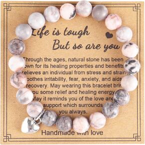Caiyao Handmade Colorful Natural Stone Amethyst Healing Adjustable Braided Bracelet Inspirational Sweet Love Gemstone Bangle Friendship Jewelry Gifts for Women in Kuwait