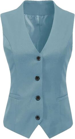 Women's Formal 4 Button V-Neck Business Dress Suit Vest Waistcoat Women's Vest in Saudi Arabia