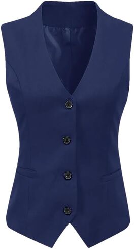 Women's Formal 4 Button V-Neck Business Dress Suit Vest Waistcoat Women's Vest in Saudi Arabia
