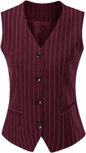 Women's Formal 4 Button V-Neck Business Dress Suit Vest Waistcoat Women's Vest in Saudi Arabia
