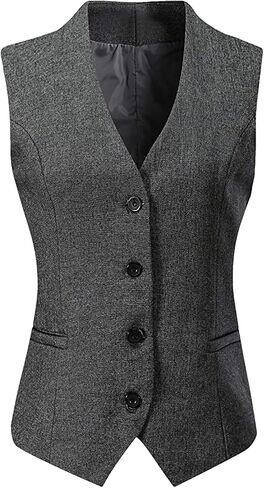 Women's Formal 4 Button V-Neck Business Dress Suit Vest Waistcoat Women's Vest in Saudi Arabia
