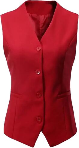 Women's Formal 4 Button V-Neck Business Dress Suit Vest Waistcoat Women's Vest in Saudi Arabia