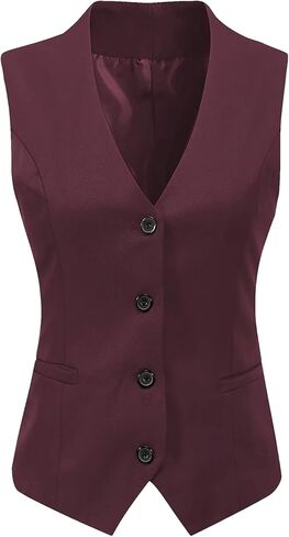 Women's Formal 4 Button V-Neck Business Dress Suit Vest Waistcoat Women's Vest in Saudi Arabia