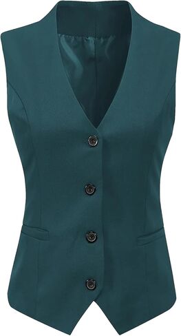 Women's Formal 4 Button V-Neck Business Dress Suit Vest Waistcoat Women's Vest in Saudi Arabia
