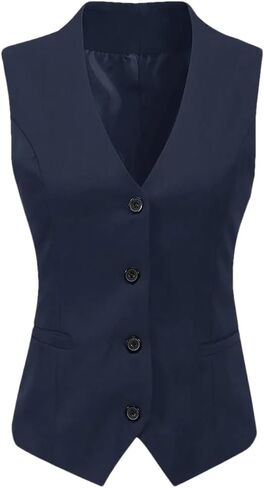 Women's Formal 4 Button V-Neck Business Dress Suit Vest Waistcoat Women's Vest in Saudi Arabia