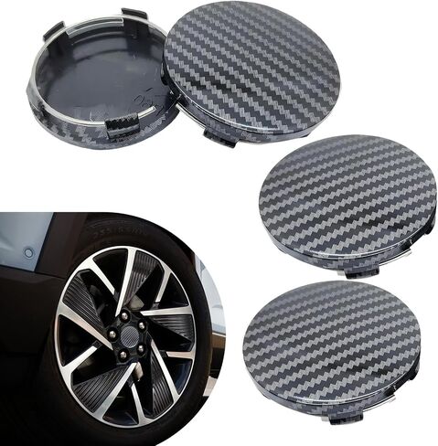 4 PCS CAR CAR CAR CENTER CAP ، CENTER CENTER CAPS CAPS DRINCORTION ، ABS SNAP-in ABS HONDING CENTERNING CENTING CAPS for Rims ، Universal Wheel Caps لمعظم السيارات (ألياف الكربون الأسود) in Saudi Arabia